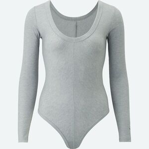 Alexander Wang x Uniqlo Long-Sleeve Bodysuit, Gray, XS